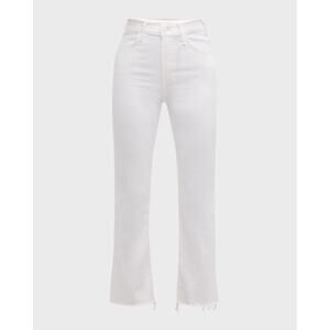 Mother The Hustler Ankle Fray Fairest Of The All White Jeans Sz 25 Faint Spots